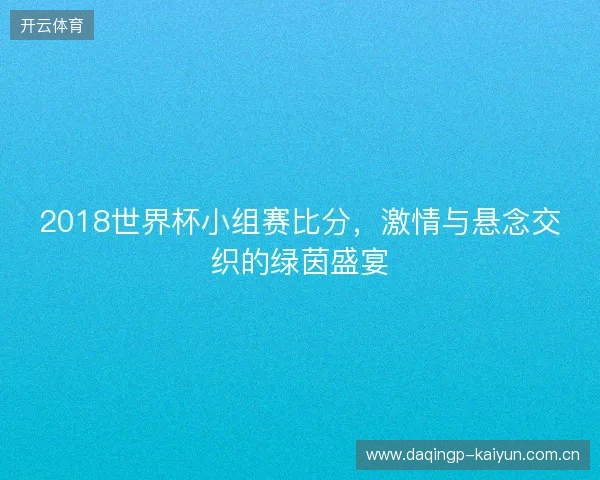 2018世界杯小组赛比分，激情与悬念交织的绿茵盛宴
